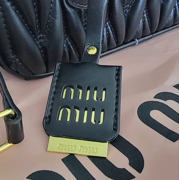 Miu Miu Black Quilted Leather Handbag - Picture 4 of 7